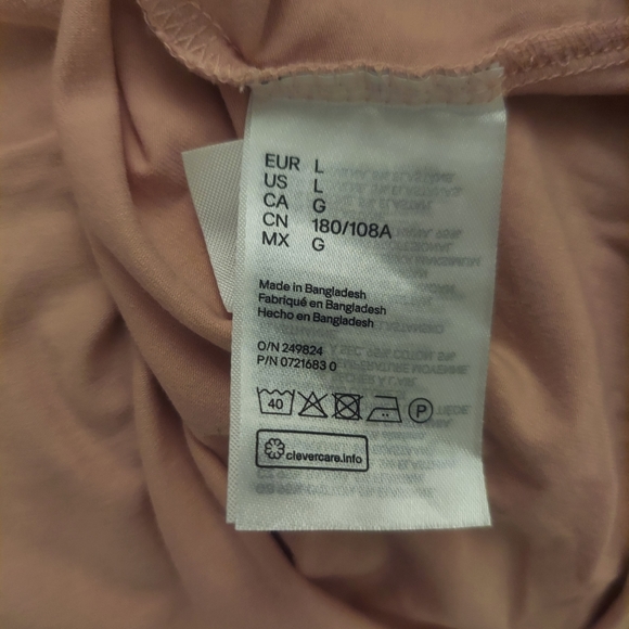 💥3/$25💥 H&M Pink Salmon Short Sleeve T-shirt Tee Shirt Top Pink size L - Picture 4 of 4